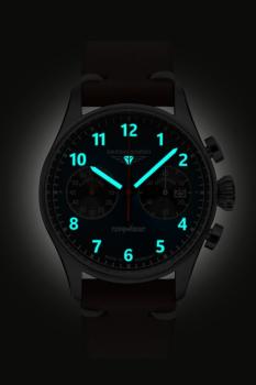 Preview: Bauhaus Aviation Herrenuhr Quarz Chronograph mit Lederarmband